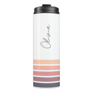 Matching Colour Stripes Thermal Tumbler