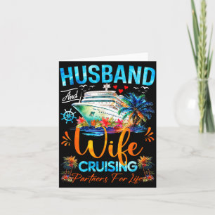 Matching Couple Husband Wife Cruising Illustration Card