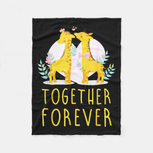 Matching Couple In Love Design Giraffe Sayings Des Fleece Blanket