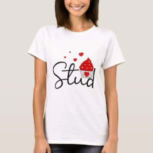 Matching Couple Love Heart Stud Muffin Cupcake Val T-Shirt