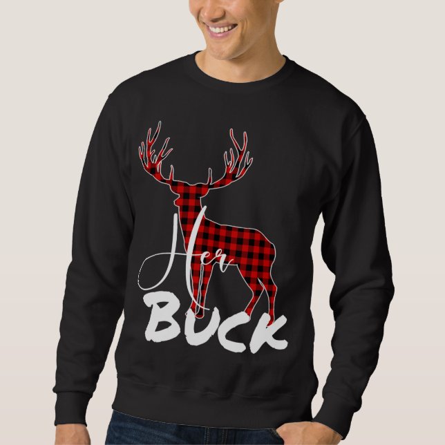 Matching Couples Christmas Pyjamas Buffalo Plaid H Sweatshirt (Front)
