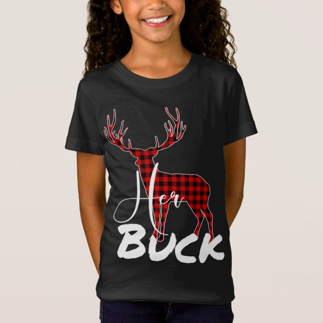 Matching Couples Christmas Pyjamas Buffalo Plaid H T-Shirt (Front)