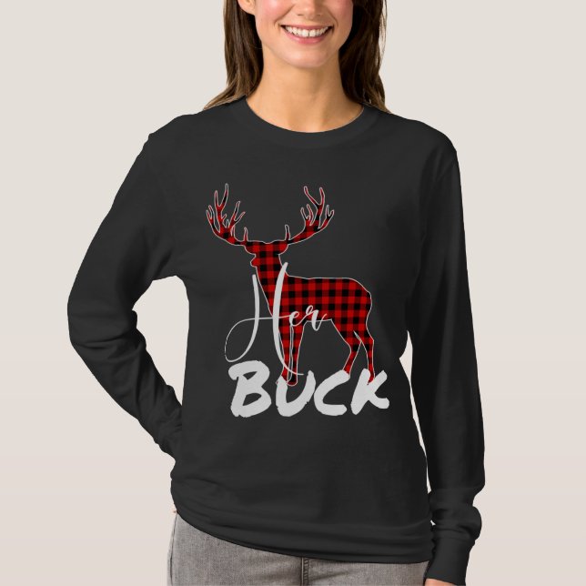 Matching Couples Christmas Pyjamas Buffalo Plaid H T-Shirt (Front)