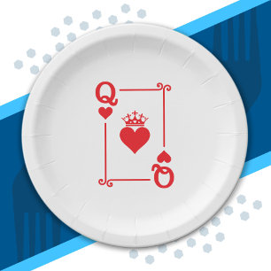 Matching Couples Halloween Costume Queen of Hearts Paper Plate