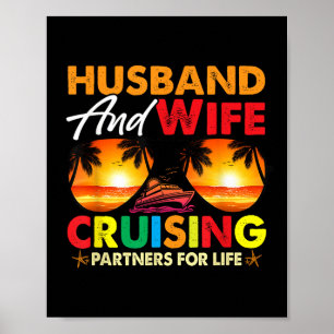 Matching Couples Husband Wife Cruising 2025 Cruise Poster