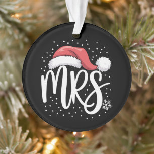 Matching Couples Mr Mrs Wedding Xmas Ugly Santa Ornament
