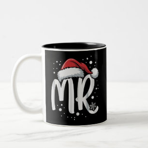 Matching Couples Mr Mrs Wedding Xmas Ugly Santa Two-Tone Coffee Mug