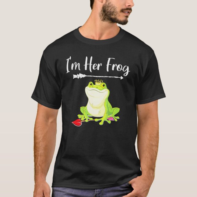 Matching Couples Princess Frog Anniversary Valenti T-Shirt (Front)