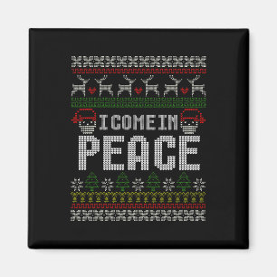 Matching Couples Ugly Christmas Sweater I Come In Magnet