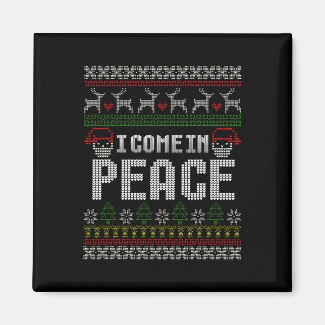 Matching Couples Ugly Christmas Sweater I Come In  Magnet (Front)