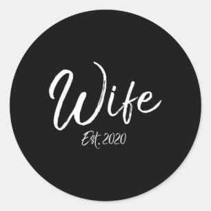 Matching Cute New Wife Gift From Husband Fun Wife Classic Round Sticker