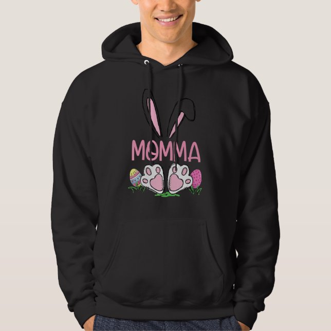 Matching Egg Hunter Cute Bunny Ears Easter Momma W Hoodie (Front)