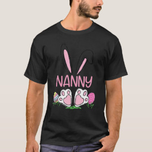 Matching Egg Hunter Cute Bunny Ears Easter Nanny W T-Shirt
