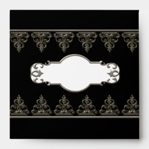 Matching Envelope Classic Baroque Swirl Circle