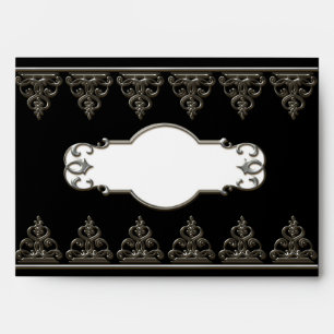 Matching Envelope Classic Baroque Swirl Circle