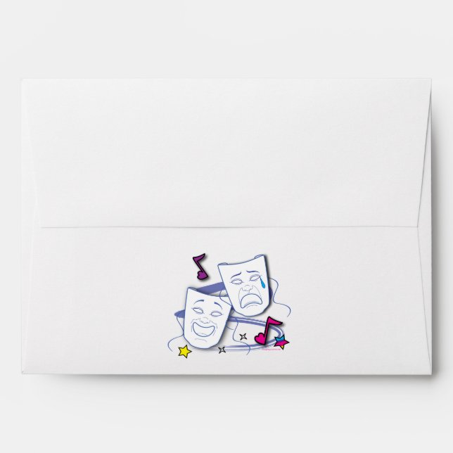 Matching Envelope: Theatre, Play and Drama Masks Envelope (Back (Top Flap))