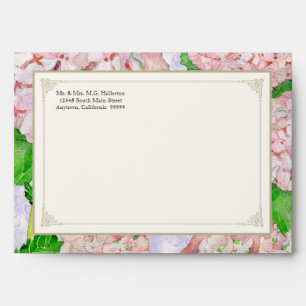 Matching Envelopes Pink Hydrangea Lace Floral