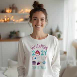 Matching Family 2021 Fun Cartoon Christmas Emoji T-Shirt