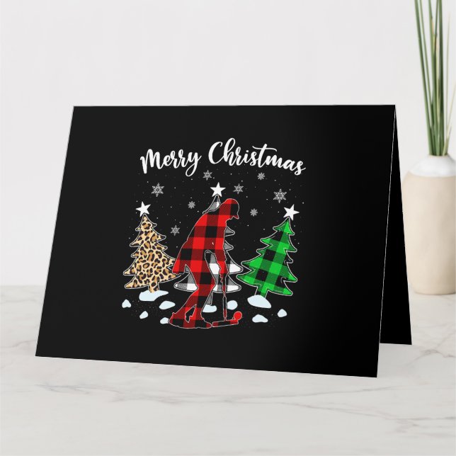 Matching Family Buffalo Plaid Croquet Player Chris Card (Front)