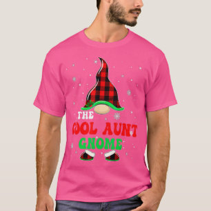 Matching Family Buffalo Plaid The Cool Aunt Gnome T-Shirt