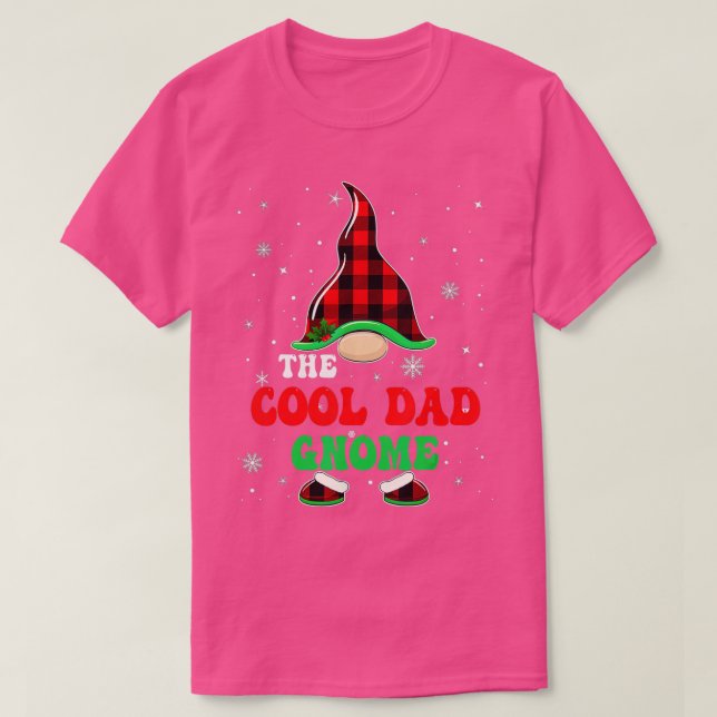 Matching Family Buffalo Plaid The Cool Dad Gnome C T-Shirt (Design Front)