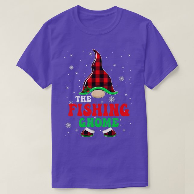 Matching Family Buffalo Plaid The Fishing Gnome Ch T-Shirt (Design Front)