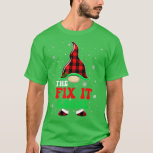 Matching Family Buffalo Plaid The Fix It Gnome Chr T-Shirt