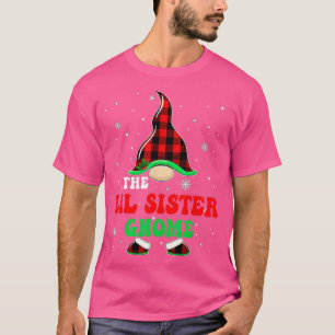 Matching Family Buffalo Plaid The Lil Sister Gnome T-Shirt