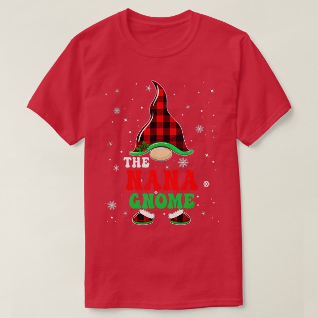 Matching Family Buffalo Plaid The Nana Gnome Chris T-Shirt (Design Front)