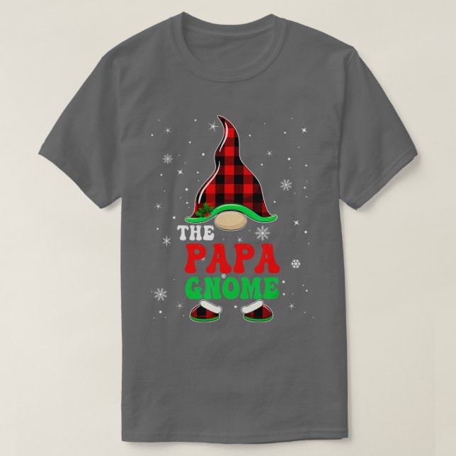 Matching Family Buffalo Plaid The Papa Gnome Chris T-Shirt (Design Front)