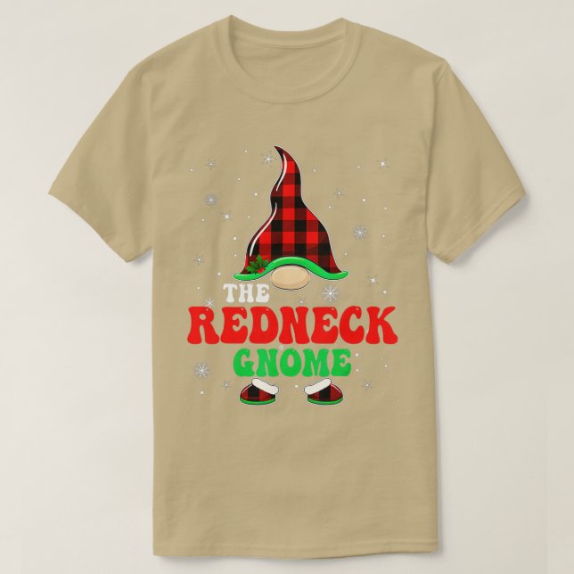 Matching Family Buffalo Plaid The Redneck Gnome Ch T-Shirt (Design Front)