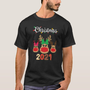 Matching Family Christmas 2021 Rudolph Reindeer Mo T-Shirt