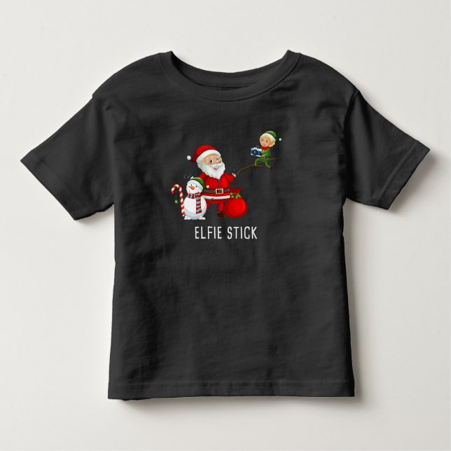 Matching Family Christmas 2022 – Santa Elfie Stick Toddler T-Shirt (Front)