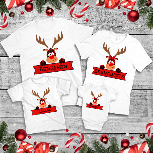 Matching Family Christmas Buffalo Plaid Reindeer Baby T-Shirt