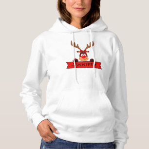 Matching Family Christmas Buffalo Plaid Reindeer  Hoodie