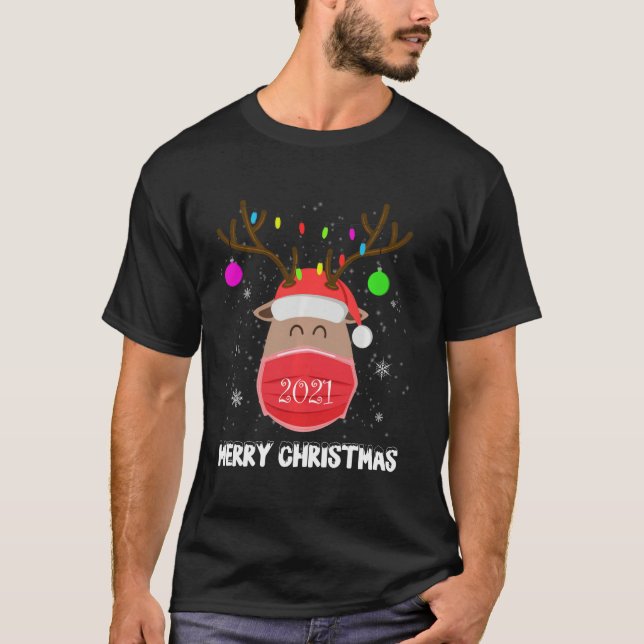 Matching Family Christmas Cute Reindeer Face  For  T-Shirt (Front)