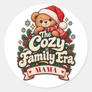 Matching Family Christmas Era Custom Classic Round Sticker