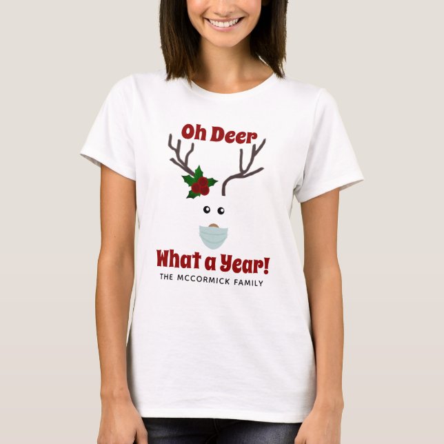 Matching Family Christmas Funny Reindeer Quote T-Shirt (Front)