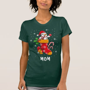 Matching Family Christmas Holiday Custom Name Mum T-Shirt
