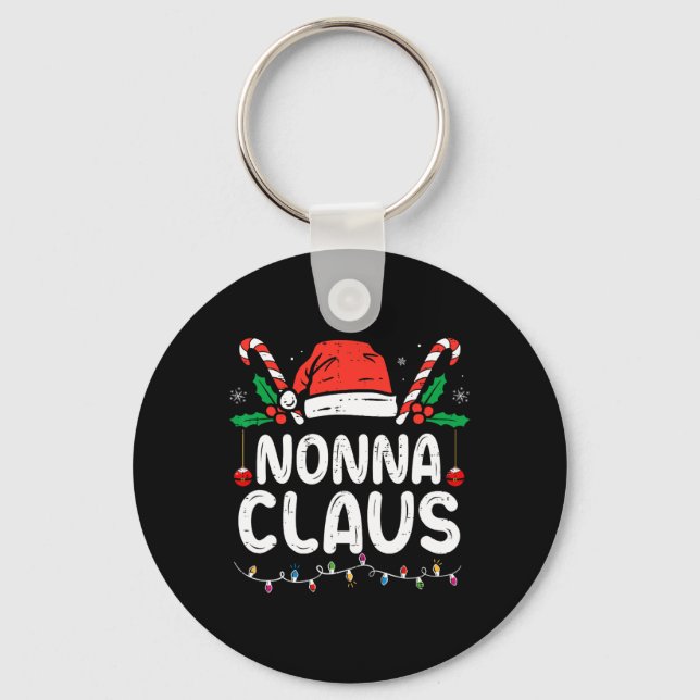 Matching Family Christmas Pajama Xmas Lights Nonna Key Ring (Front)