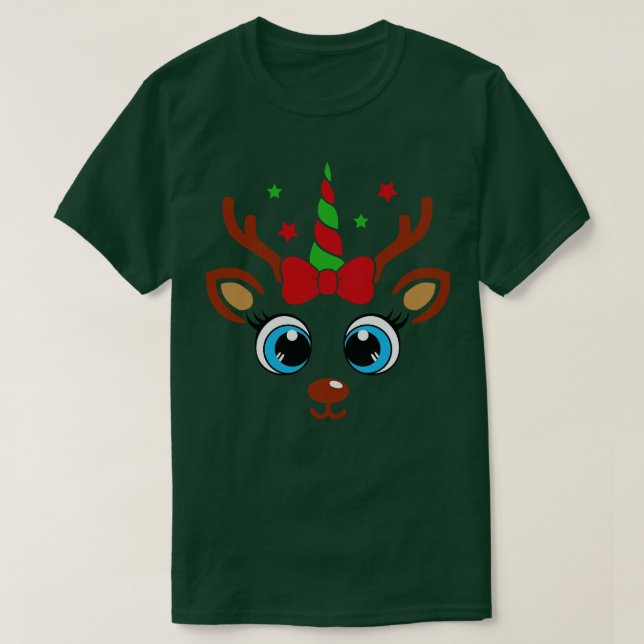 Matching Family Christmas Reindeer Face Christmas  T-Shirt (Design Front)