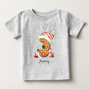Matching Family Christmas Santa Gingerbread J Boy Baby T-Shirt