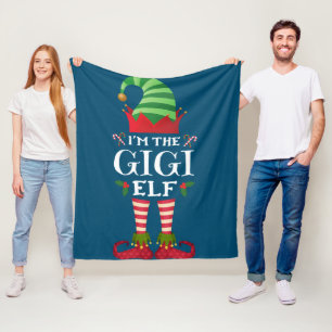 Matching Family Funny I'm The Gigi Elf Christmas Fleece Blanket