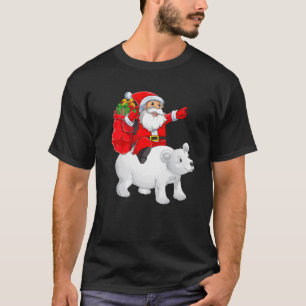 Matching Family Funny Santa Riding Polar Bear Chri T-Shirt