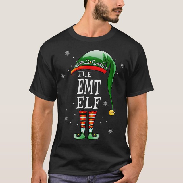 Matching Family Funny The Emt Elf Christmas  T-Shirt (Front)