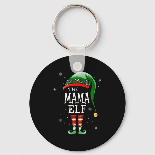 Matching Family Funny The Mama Elf Christmas  Key Ring (Front)