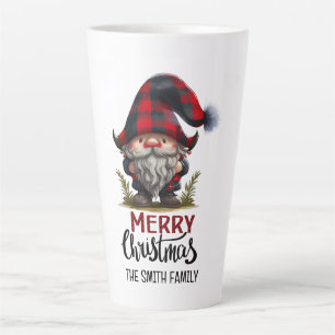 Matching Family Gnome Merry Christmas   Plaid Fun  Latte Mug