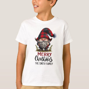 Matching Family Gnome Merry Christmas   Plaid Fun  T-Shirt