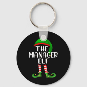 Matching Family Group Christmas The Manager Elf Key Ring
