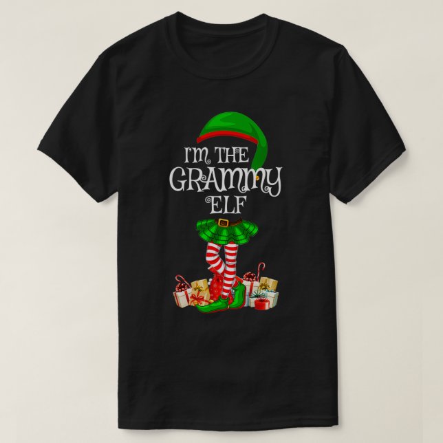 Matching Family Group I'm The Grammy Elf Christmas T-Shirt (Design Front)